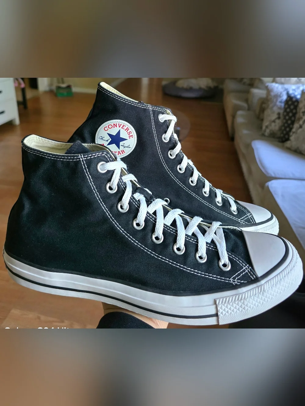 Unisex Sz 12 Men's/14 Women's CONVERSE CTAS HI Black Casual Shoes - Picture 3 of 7